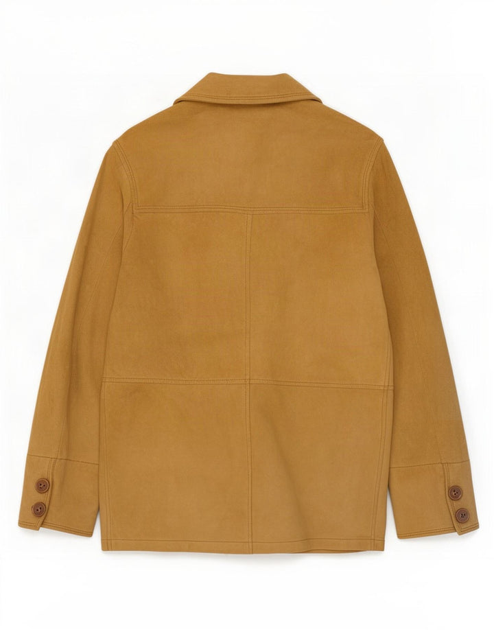 Vintage Womens Suede Jacket IT 42 Medium Beige Leather