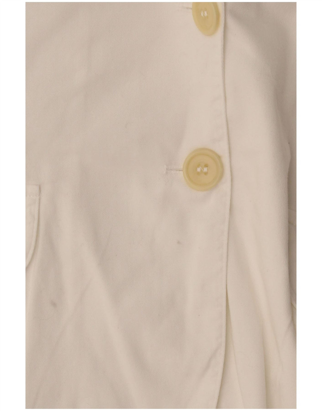 Benetton Womens Short Sleeve Cardigan Top IT 42 Medium White Cotton