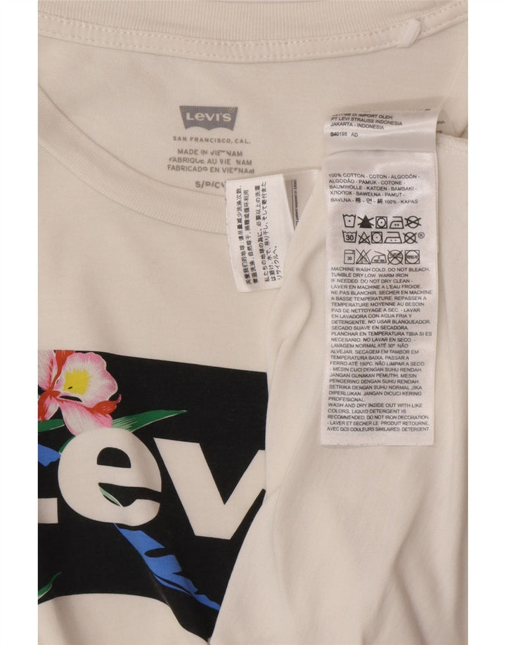 LEVI'S Mens Graphic T-Shirt Top Small White Cotton