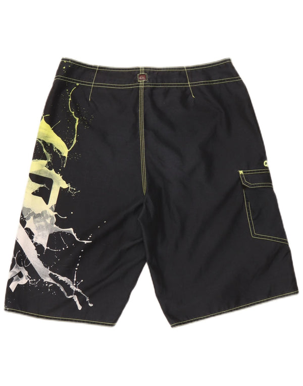 Quiksilver Boys Abstract Pattern Swimming Shorts 15-16 Years Black Tie Dye