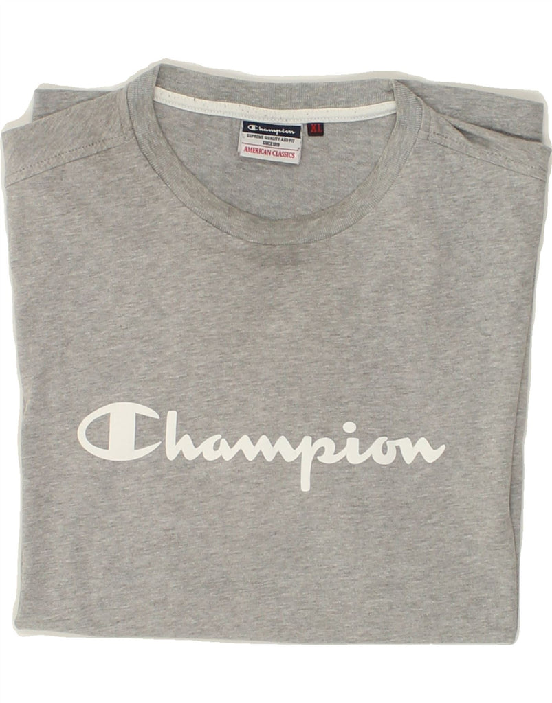 CHAMPION Mens Graphic T-Shirt Top XL Grey | Vintage Champion | Thrift | Second-Hand Champion | Used Clothing | Messina Hembry 