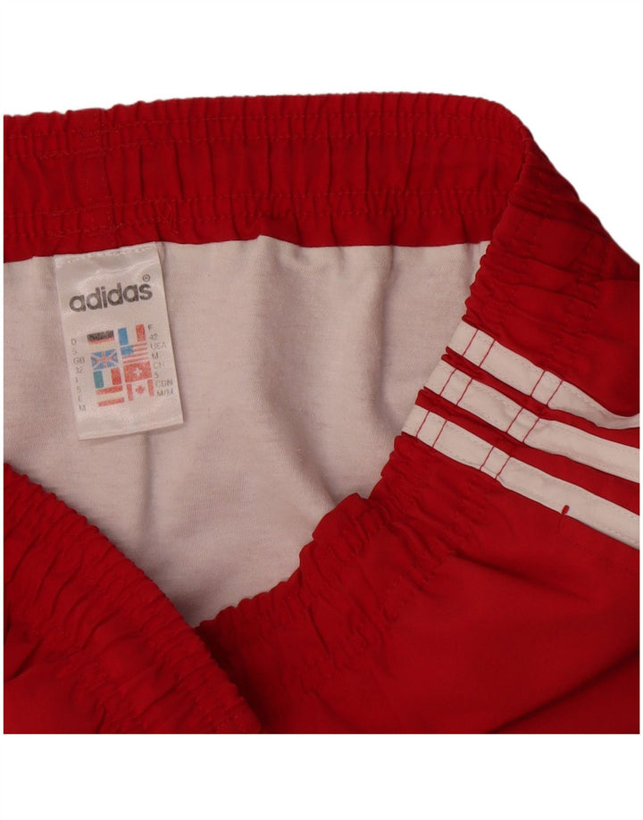 Adidas Mens Sport Shorts Medium  Red Striped Polyester