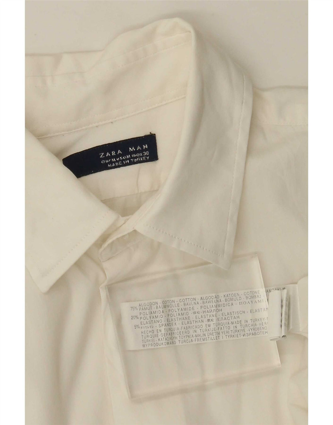 Zara Mens Shirt Medium Off White Cotton