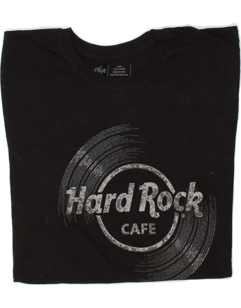 HARD ROCK CAFE Mens Hollywood Graphic T-Shirt Top Large Black Cotton | Vintage Hard Rock Cafe | Thrift | Second-Hand Hard Rock Cafe | Used Clothing | Messina Hembry 