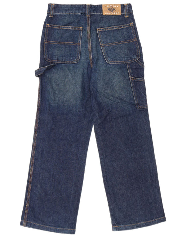 Tommy Hilfiger Boys Cargo Straight Jeans 7-8 Years W26 L24 Blue Cotton