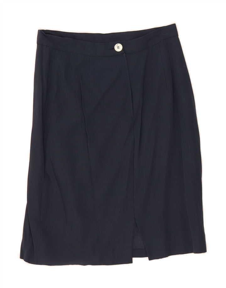 VINTAGE Womens Straight Skirt UK 12 Medium W28  Navy Blue Vintage Vintage and Second-Hand Vintage from Messina Hembry 