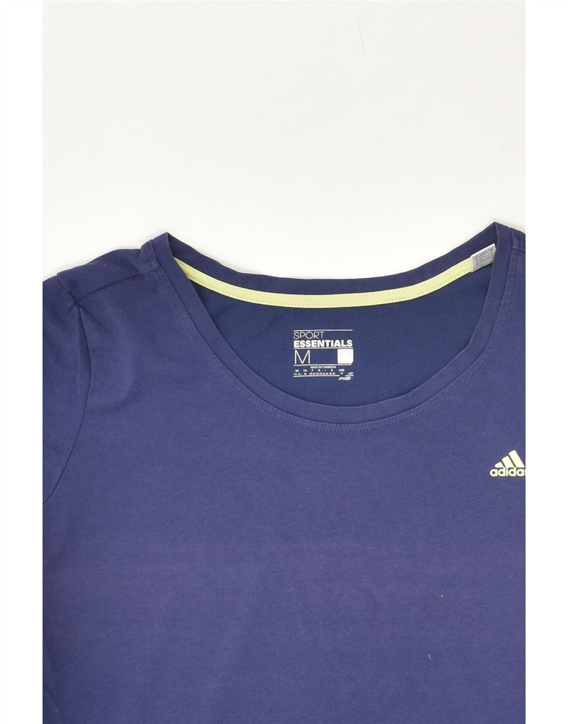 ADIDAS Womens Climalite Graphic T-Shirt Top UK 12/14 Medium Navy Blue Vintage Adidas and Second-Hand Adidas from Messina Hembry 