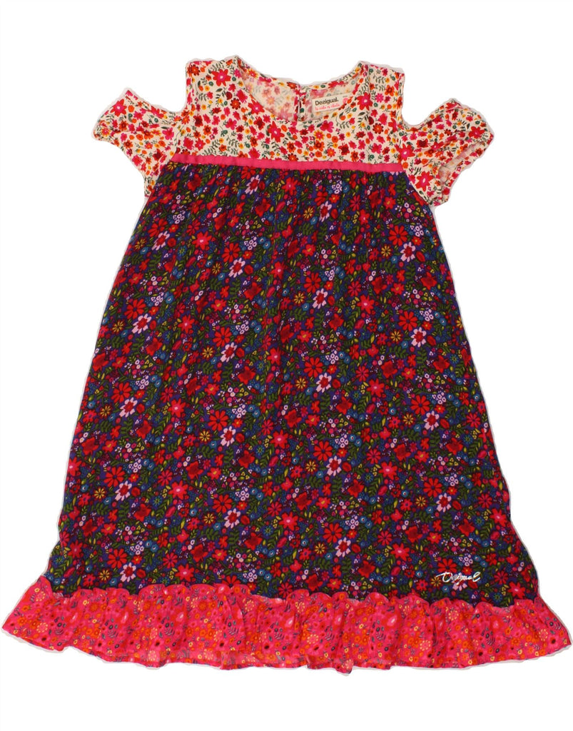 DESIGUAL Girls Sundress 9-10 Years Multicoloured Floral Viscose Vintage Desigual and Second-Hand Desigual from Messina Hembry 