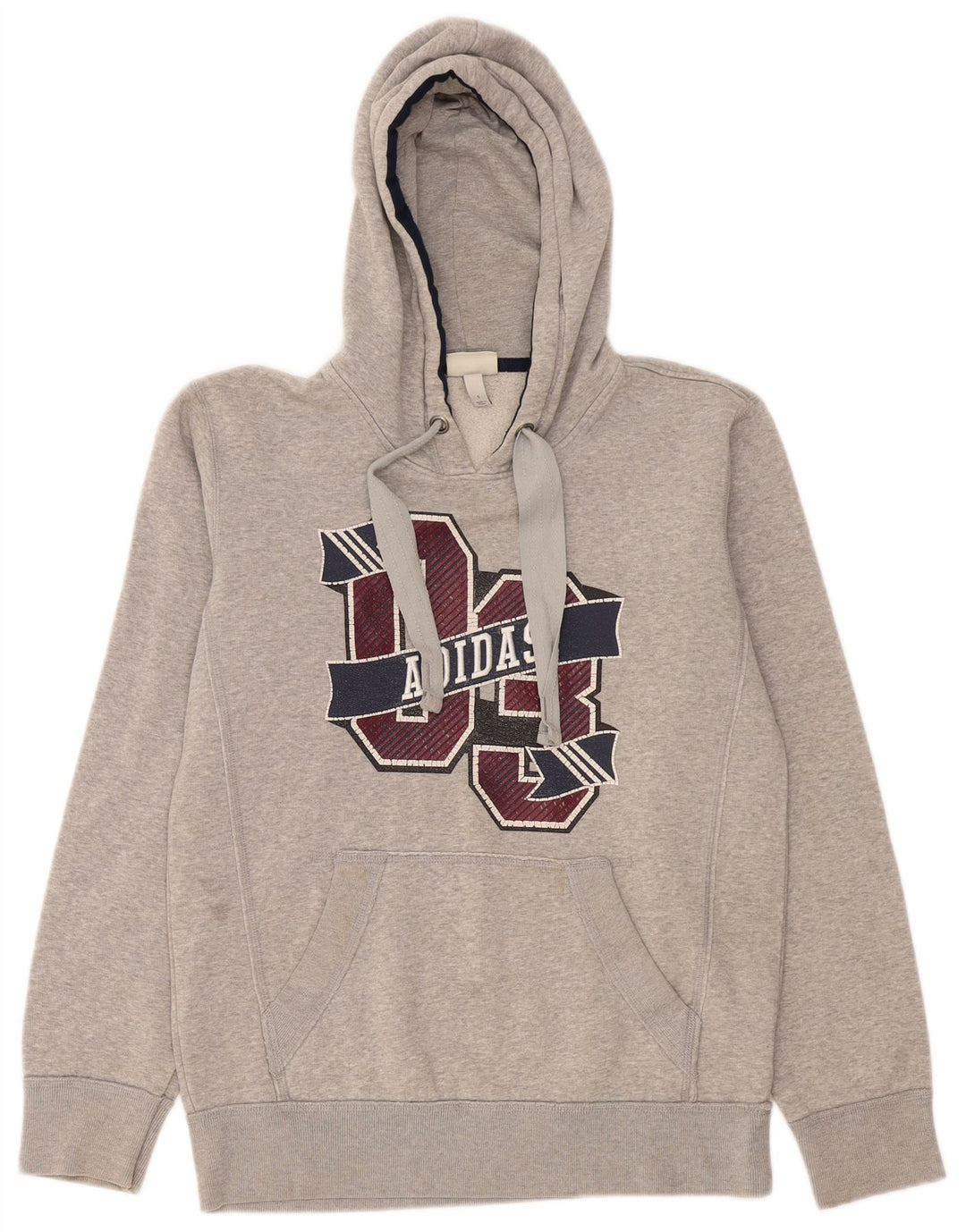 Adidas Mens Graphic Hoodie Jumper Small Grey Cotton