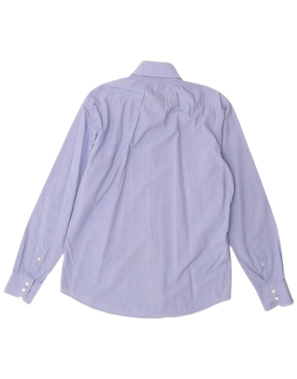 Hugo Boss Mens Regular Fit Shirt Size 39 15 1/2 Medium Blue Cotton