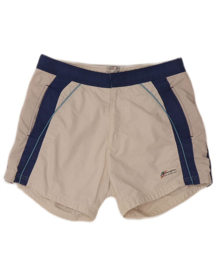 Champion Mens Swimming Shorts Medium  White Colourblock