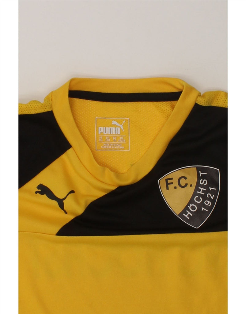 PUMA Boys FC Hochst 1921 Graphic T-Shirt Top 9-10 Years Medium Yellow | Vintage Puma | Thrift | Second-Hand Puma | Used Clothing | Messina Hembry 