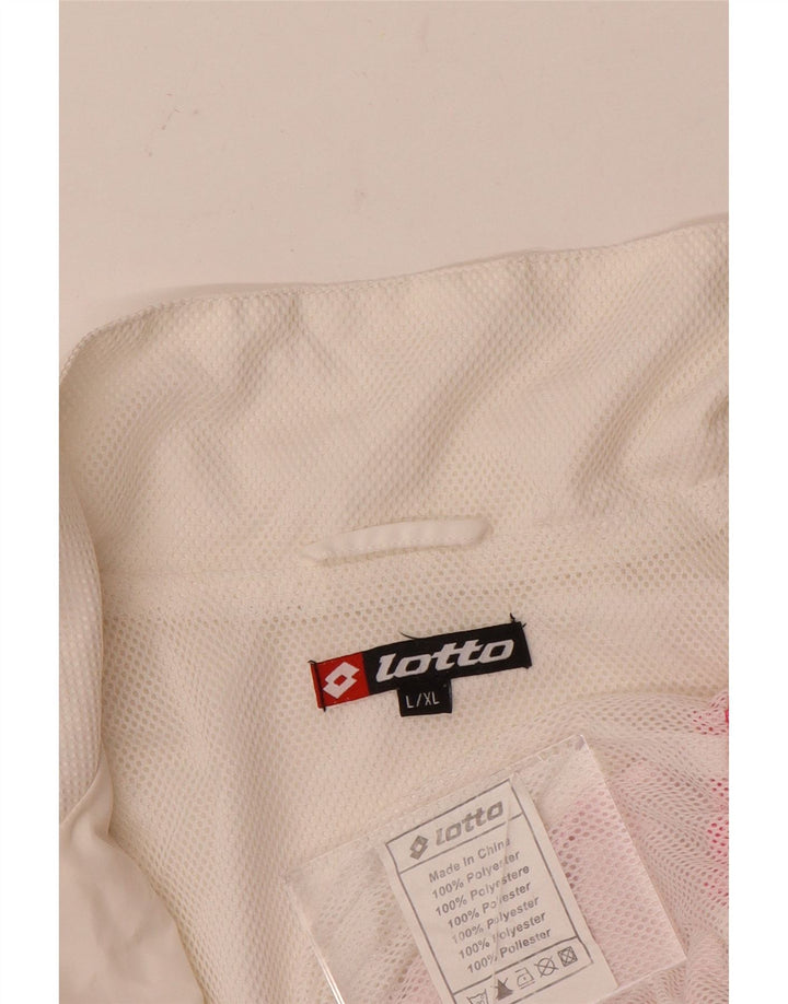 Lotto Womens Tracksuit Top Jacket UK 16 Large White Colourblock Polyester