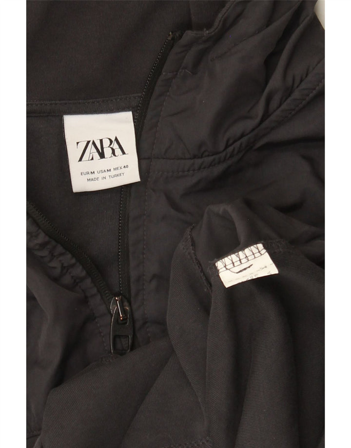 Zara Mens Zip Hoodie Sweater Medium Grey