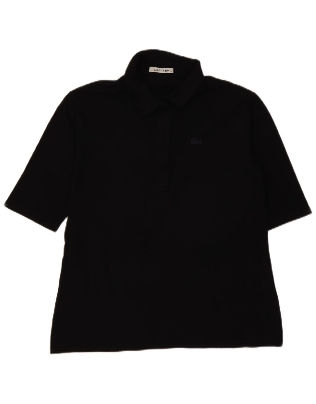 Lacoste Womens Polo Shirt Size 48 XL Black Cotton
