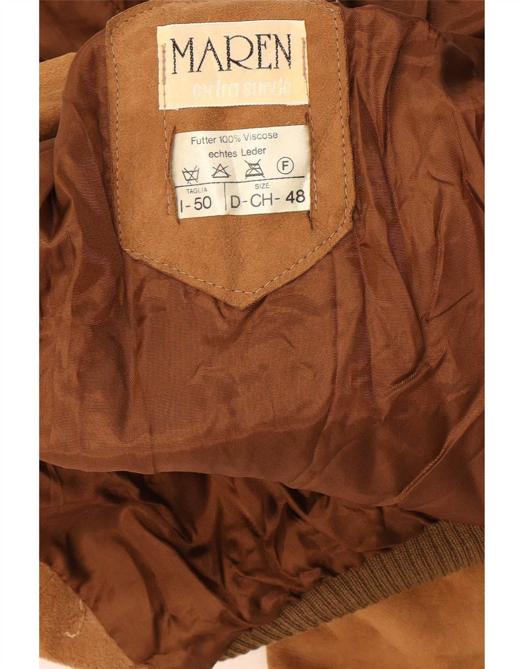Maren Mens Suede Bomber Jacket IT 50 Large Beige Leather