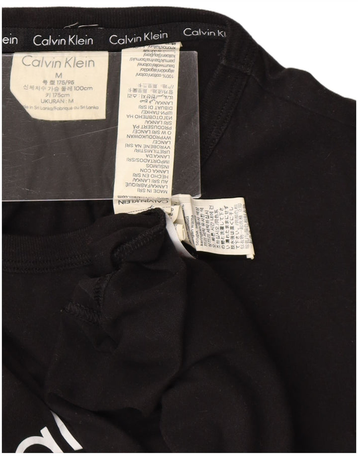 CALVIN KLEIN Mens Graphic T-Shirt Top Medium Black Cotton