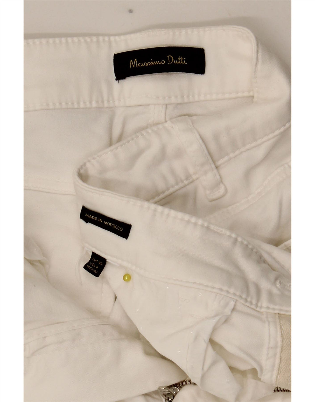 Massimo Dutti Womens Slim Casual Trousers EU 40 Medium W28 L28 White