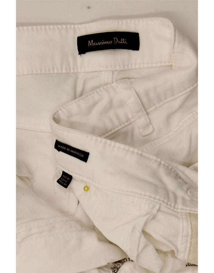 Massimo Dutti Womens Slim Casual Trousers EU 40 Medium W28 L28 White