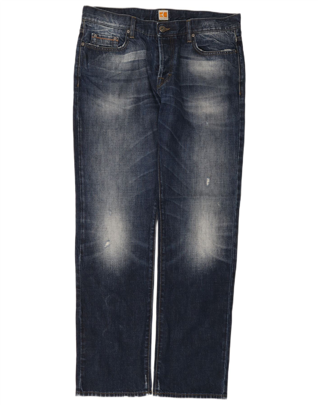 Boss Orange Mens Regular Fit Straight Jeans W38 L34 Blue Cotton