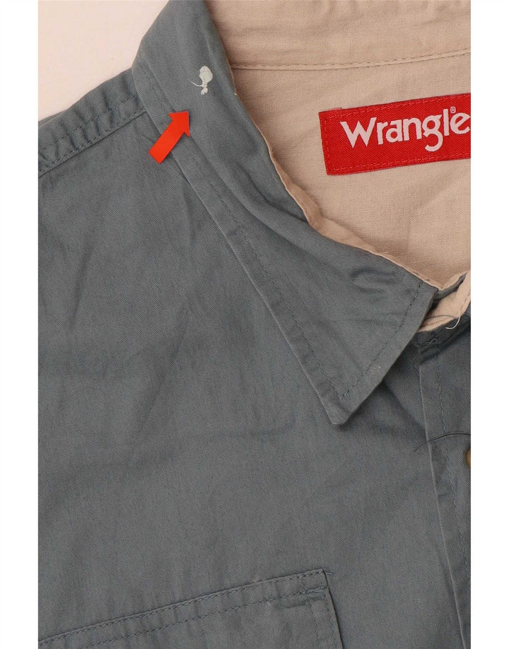 Wrangler Mens Short Sleeve Shirt 2XL Grey Cotton