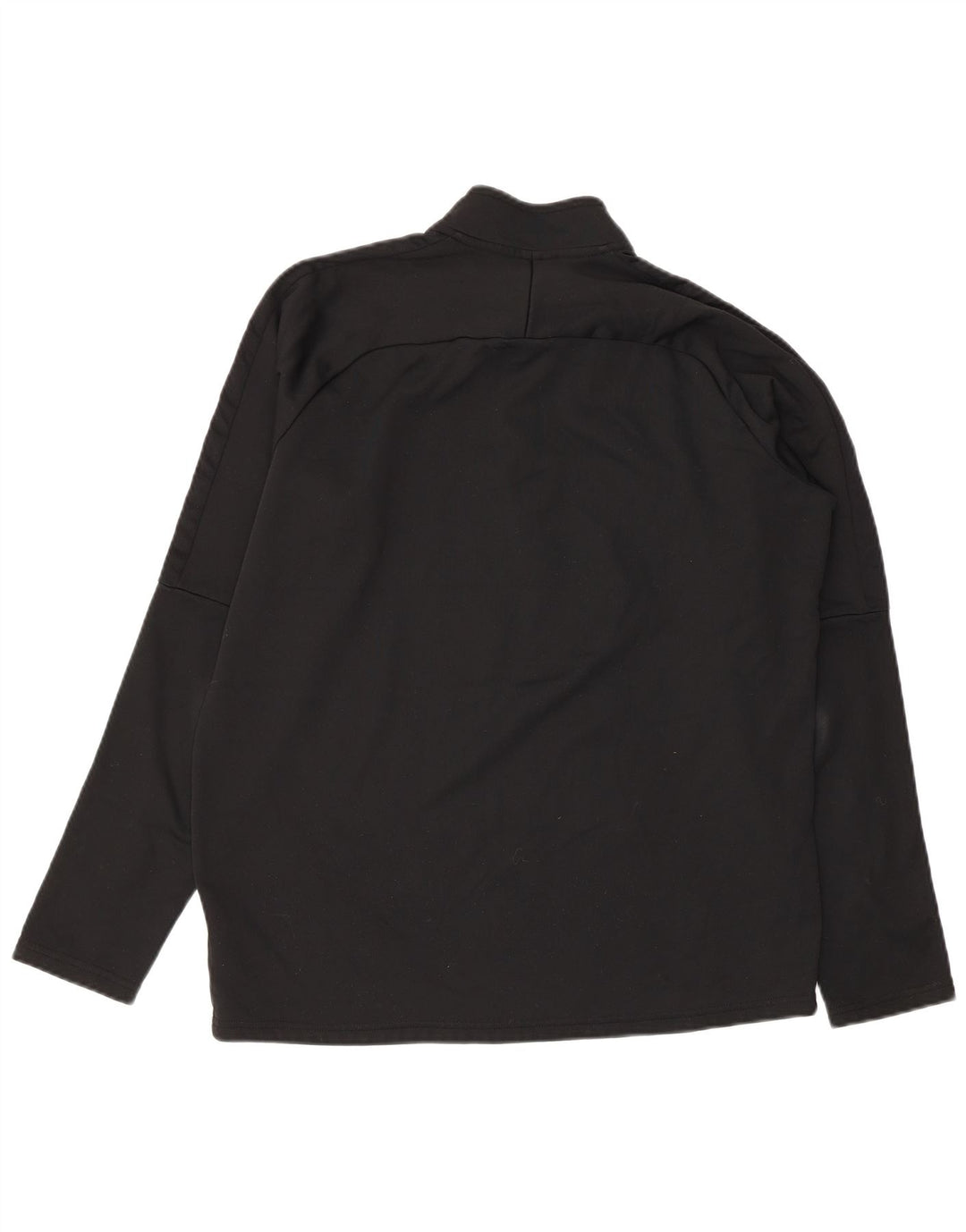 NIKE Mens Dri Fit Zip Neck Top Long Sleeve Medium Black Polyester