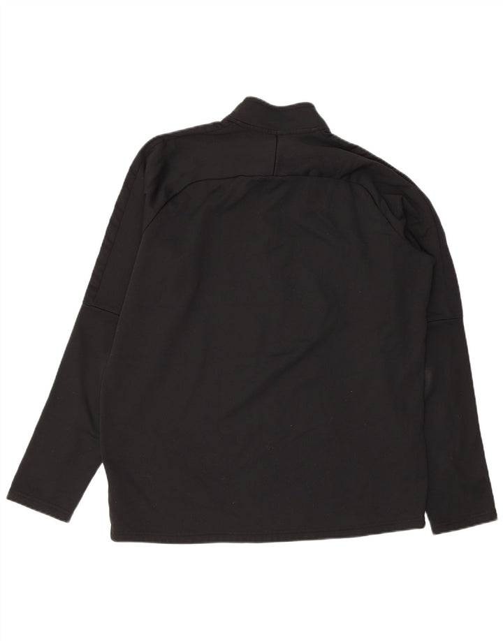 NIKE Mens Dri Fit Zip Neck Top Long Sleeve Medium Black Polyester