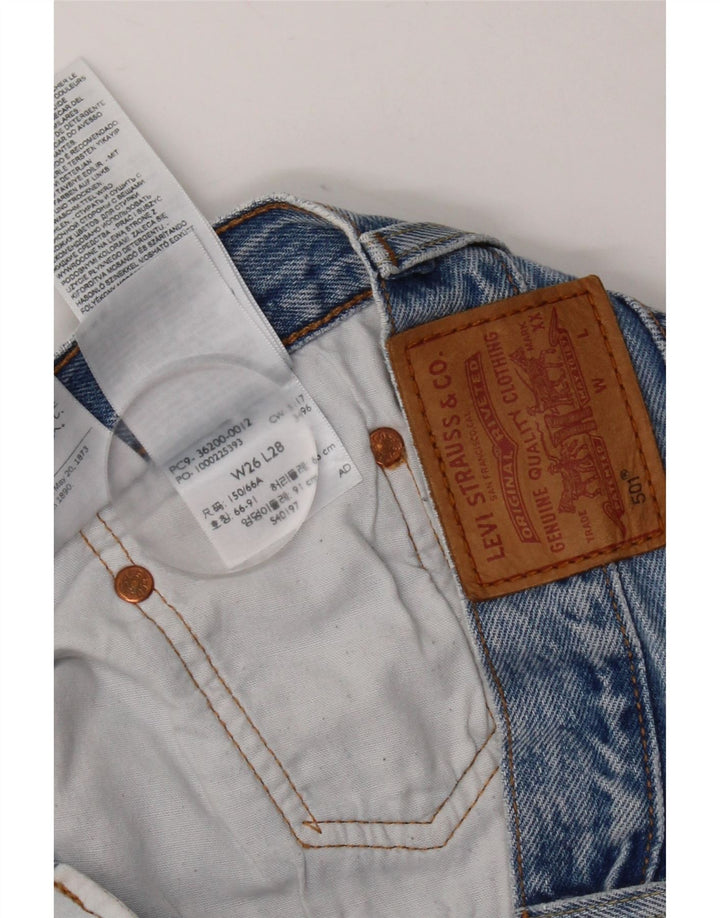 Levi's Womens 501 Distressed Straight Jeans W26 L28 Blue Cotton