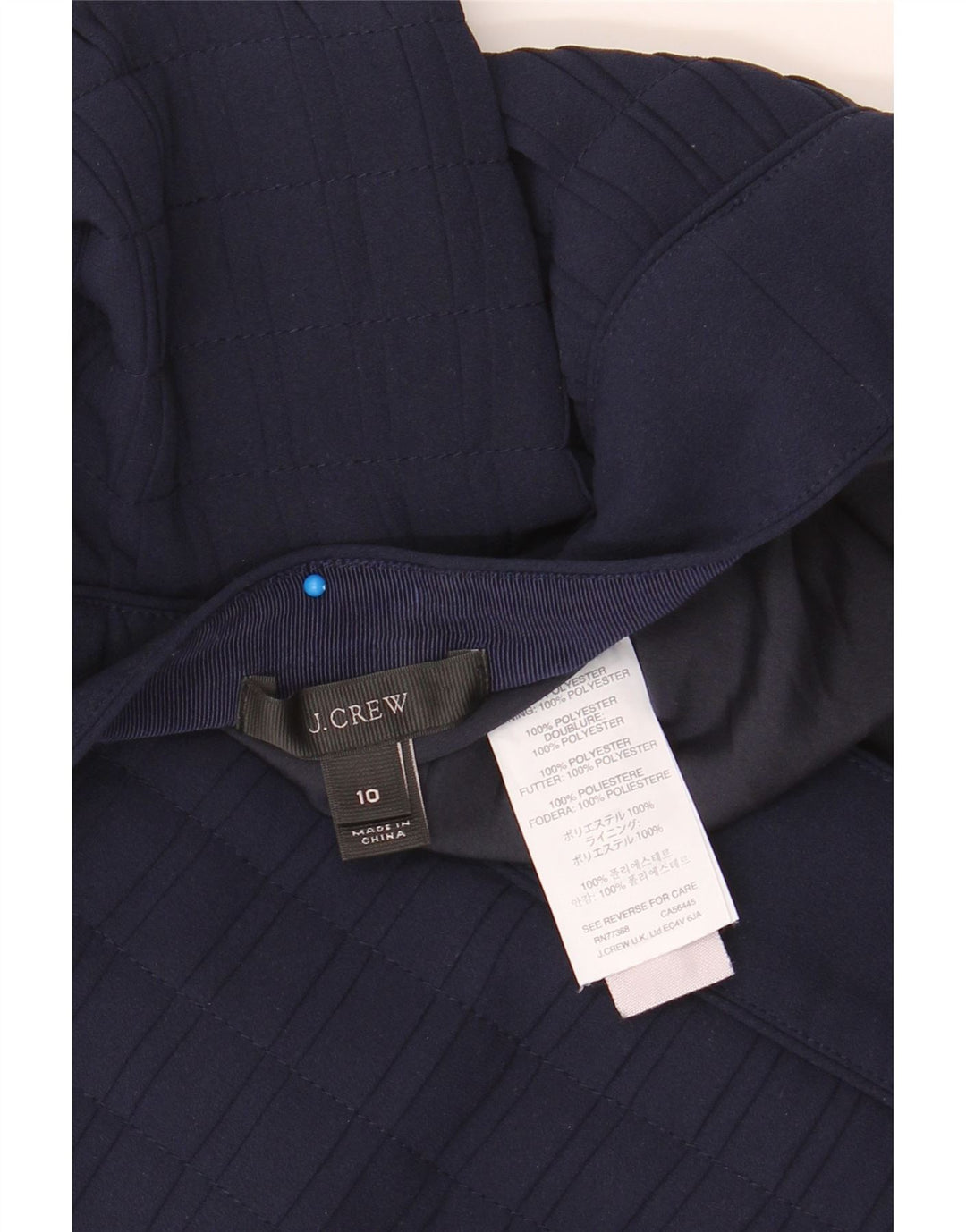 J. CREW Womens Pleated Mini Skirt US 10 Large W32 Navy Blue Polyester