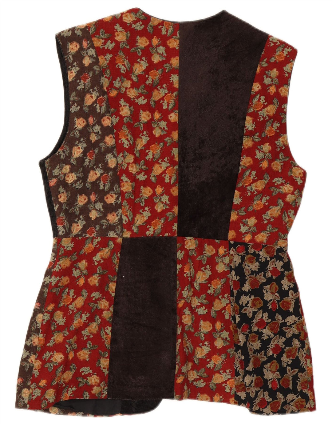 Vintage Womens Gilet UK 14 Medium Multicoloured Patchwork Wool
