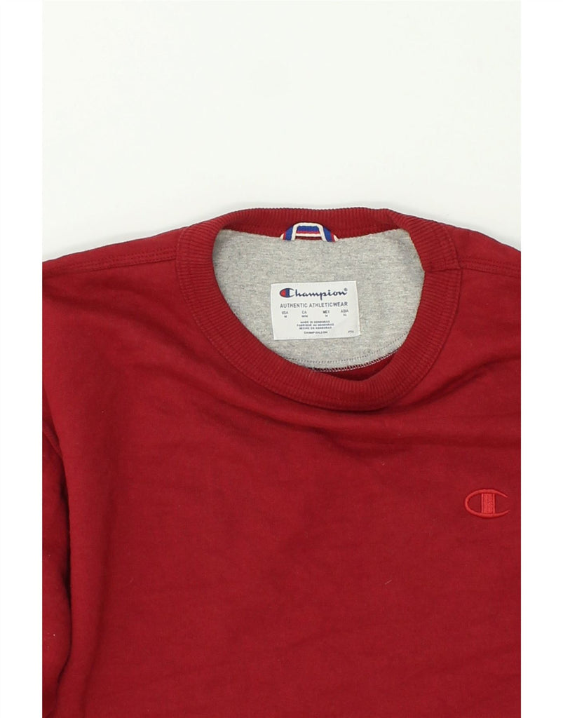 CHAMPION Mens Sweatshirt Jumper Medium Red Cotton | Vintage Champion | Thrift | Second-Hand Champion | Used Clothing | Messina Hembry 