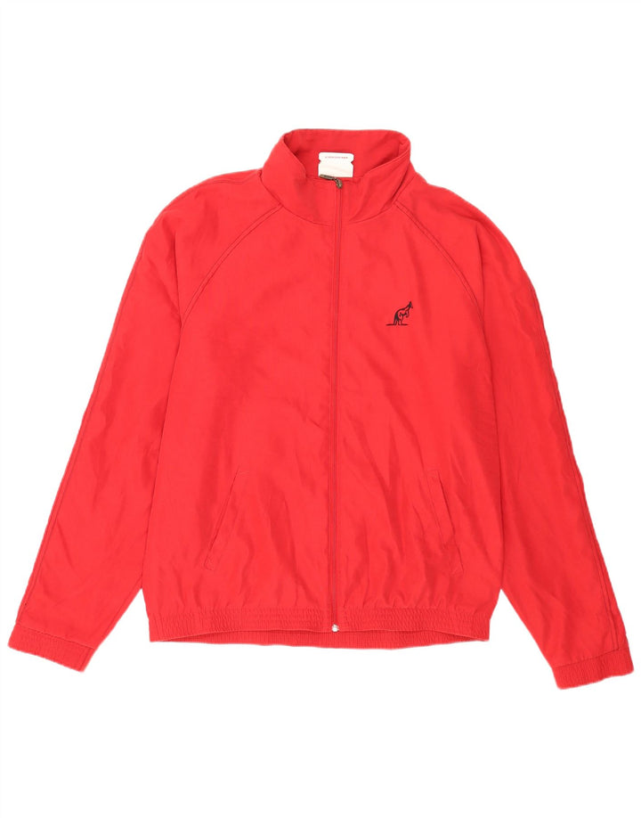 AUSTRALIAN L'ALPINA Mens Tracksuit Top Jacket IT 50 Medium Red Polyester