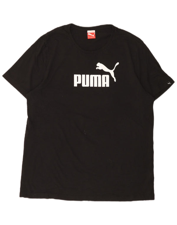 PUMA Mens Graphic T-Shirt Top XL Black Cotton