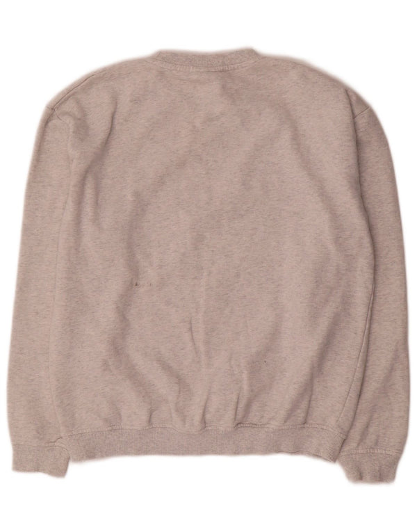 Ellesse Womens Graphic Sweatshirt Jumper UK 14 Large Grey Flecked Cotton