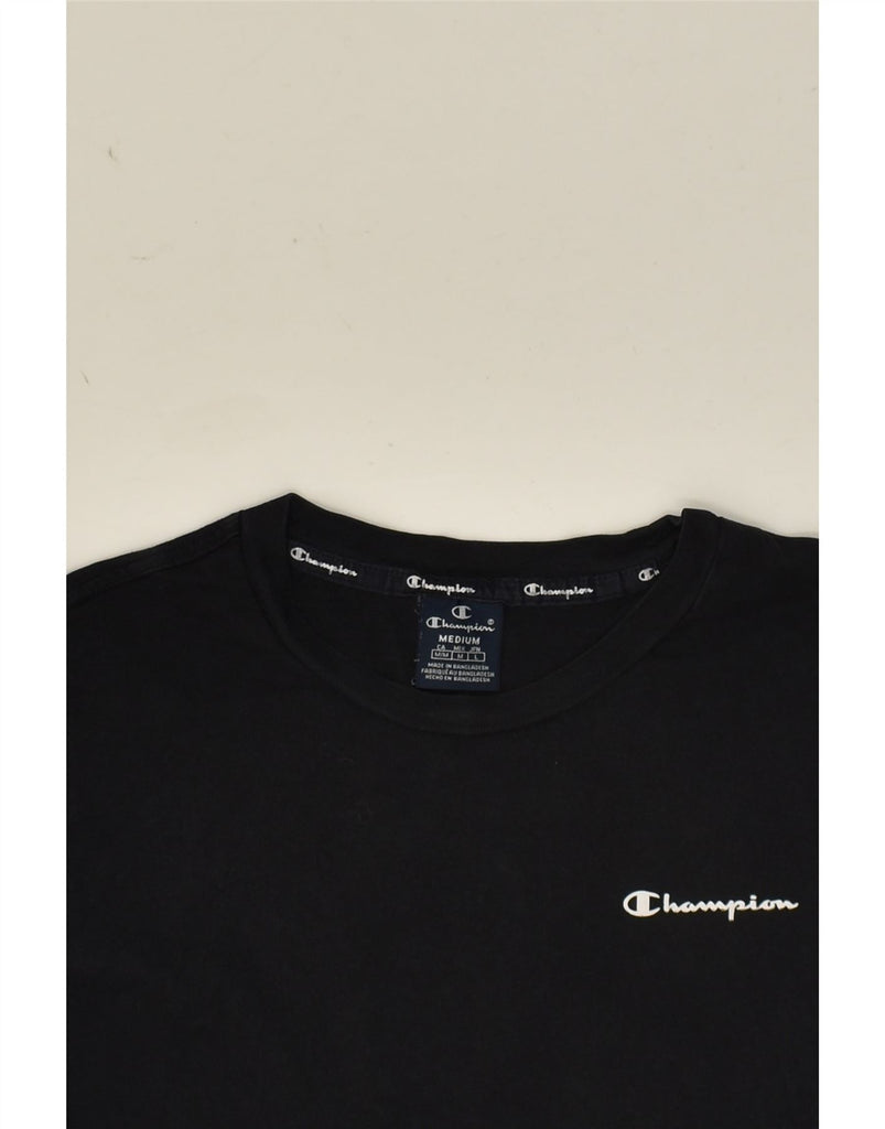 CHAMPION Mens Top Long Sleeve Medium Black | Vintage Champion | Thrift | Second-Hand Champion | Used Clothing | Messina Hembry 