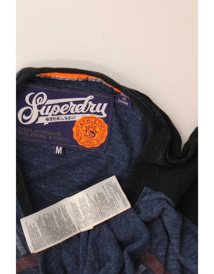Superdry Mens Graphic T-Shirt Top Medium Blue Colourblock Cotton