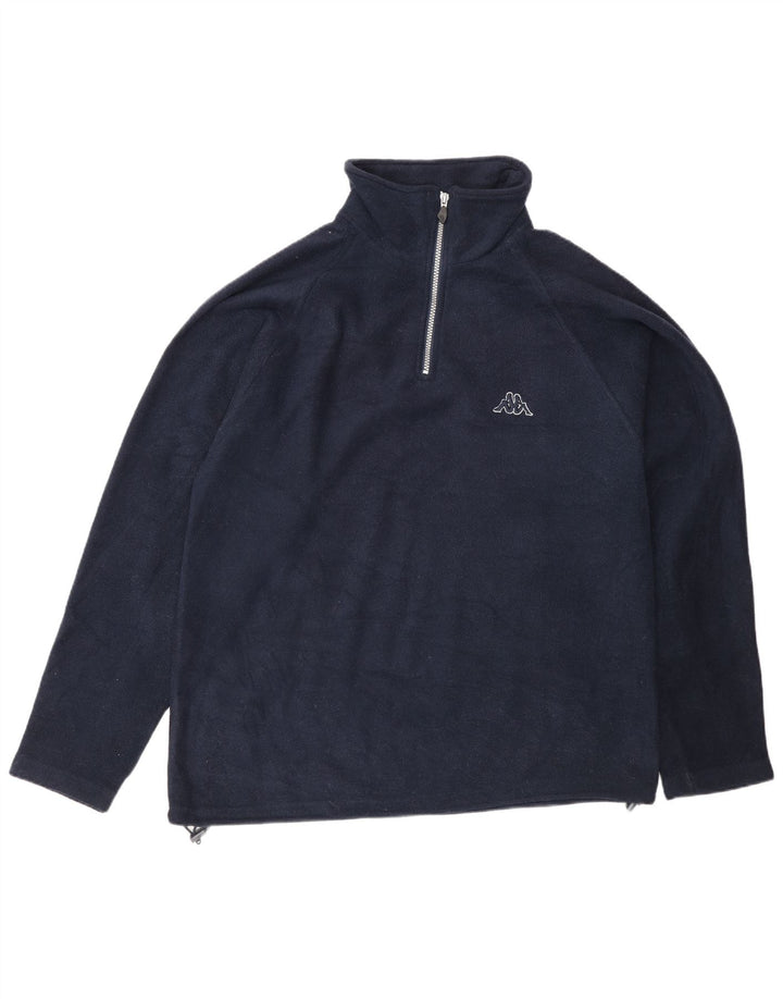 Kappa Mens Zip Neck Fleece Jumper Large Navy Blue