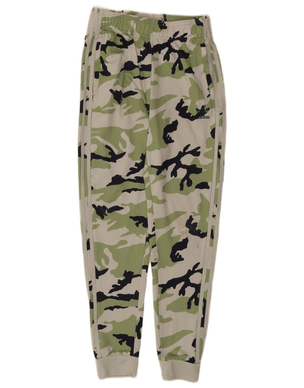 Adidas Boys Tracksuit Trousers Joggers 13-14 Years Green Camouflage