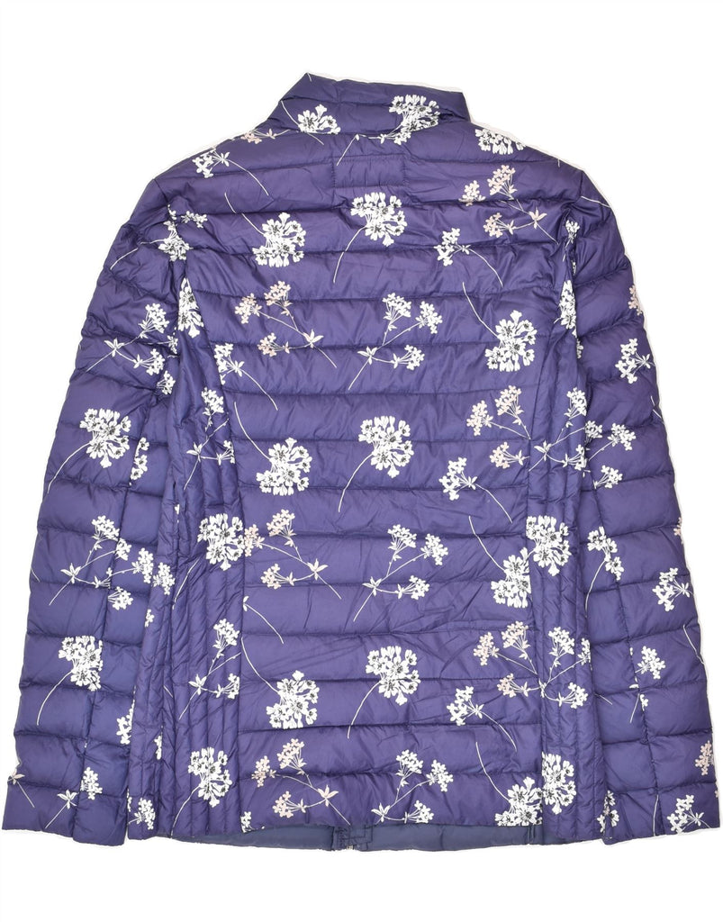 LAURA ASHLEY Womens Padded Jacket UK 8 Small Navy Blue Floral Polyester | Vintage Laura Ashley | Thrift | Second-Hand Laura Ashley | Used Clothing | Messina Hembry 
