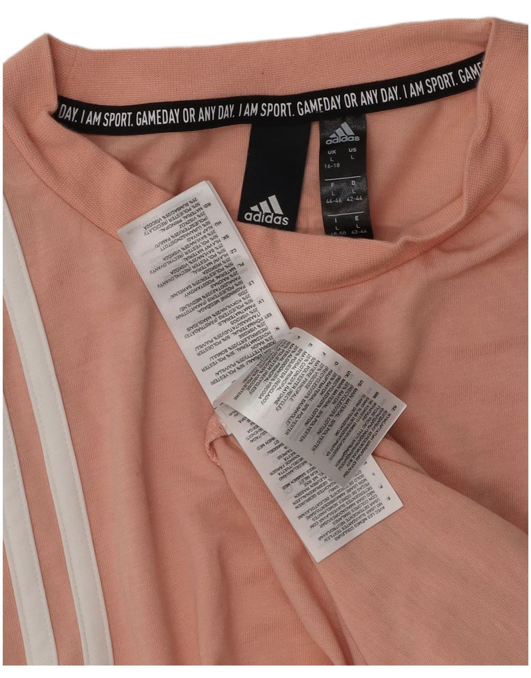 ADIDAS Womens Vest Top UK 16/18 Large Pink Cotton