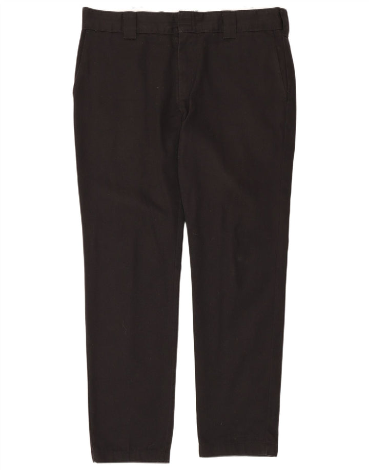 DICKIES Mens Slim Fit Chino Trousers W36 L32 Black Polyester