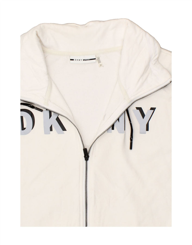 DKNY Mens Graphic Tracksuit Top Jacket Small White Cotton | Vintage Dkny | Thrift | Second-Hand Dkny | Used Clothing | Messina Hembry 