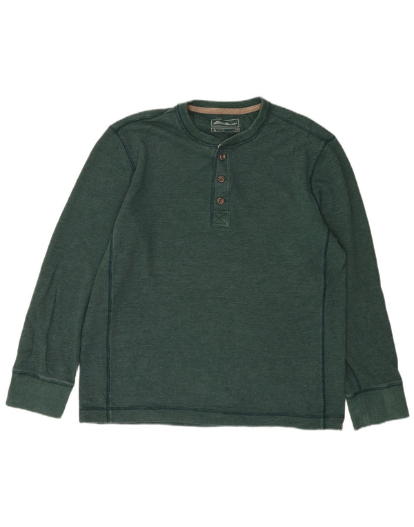 EDDIE BAUER Mens Top Long Sleeve Large Green Cotton