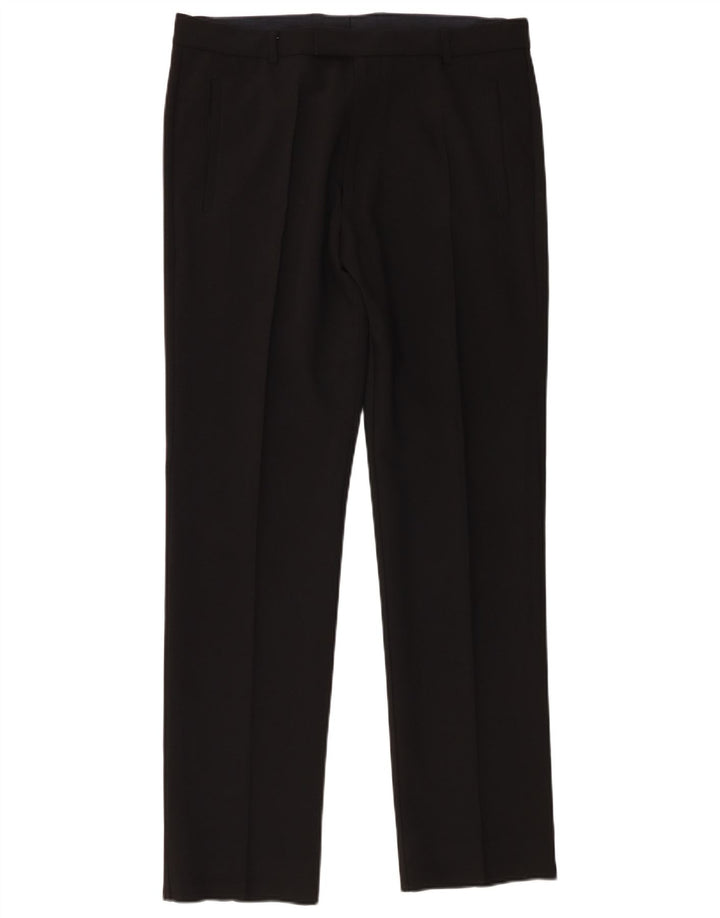 Stefanel Womens Straight Suit Trousers EU 50 3XL W32 L31 Black Polyester