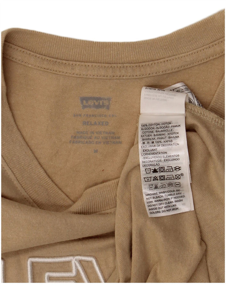 Levi's Mens Relaxed Fit Graphic T-Shirt Top Medium Beige Cotton
