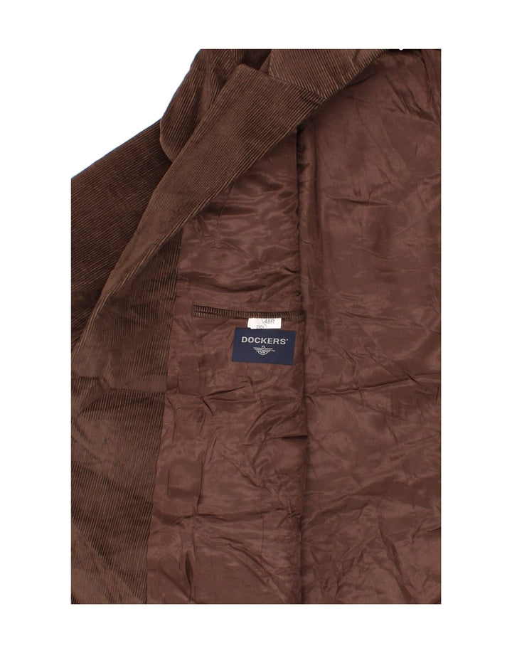 DOCKERS Mens Corduroy Blazer Jacket US 48 4XL Brown Cotton