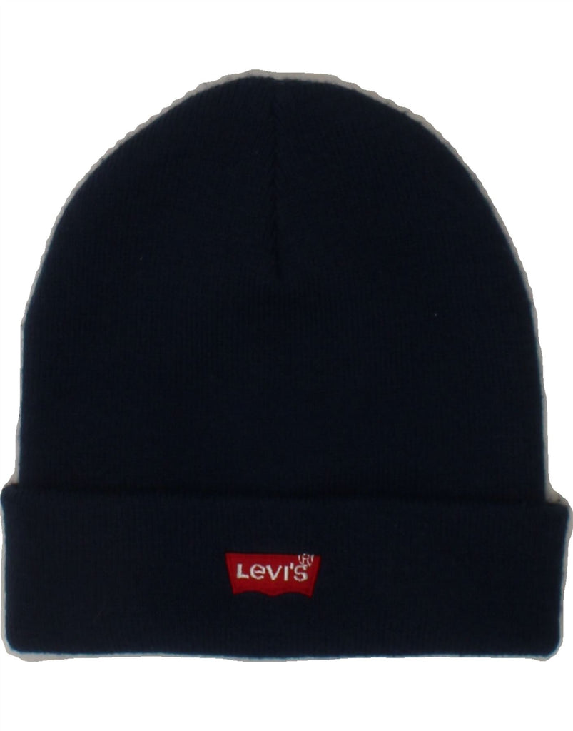LEVI'S Boys Beanie Hat One Size Navy Blue Acrylic Vintage Levi's and Second-Hand Levi's from Messina Hembry 