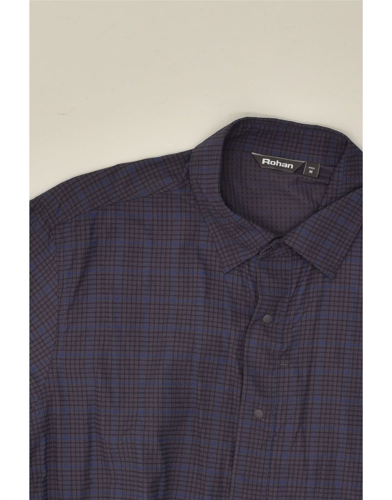 ROHAN Mens Short Sleeve Shirt Medium Blue Check Polyamide | Vintage Rohan | Thrift | Second-Hand Rohan | Used Clothing | Messina Hembry 