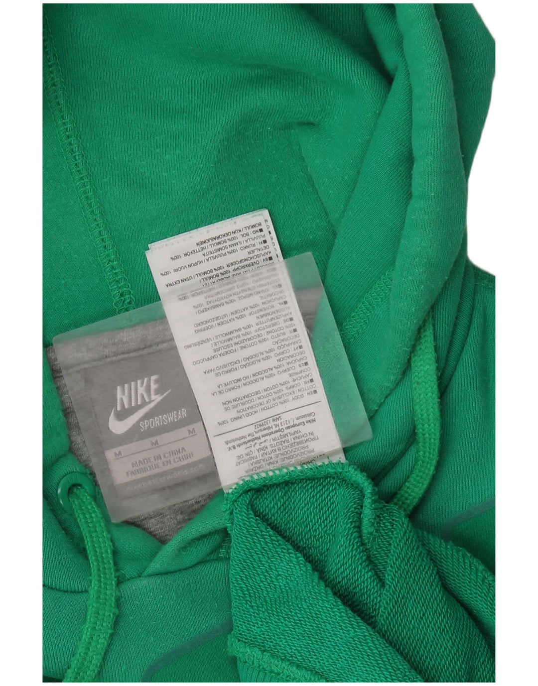 Nike Mens Graphic Hoodie Jumper Medium Green Cotton