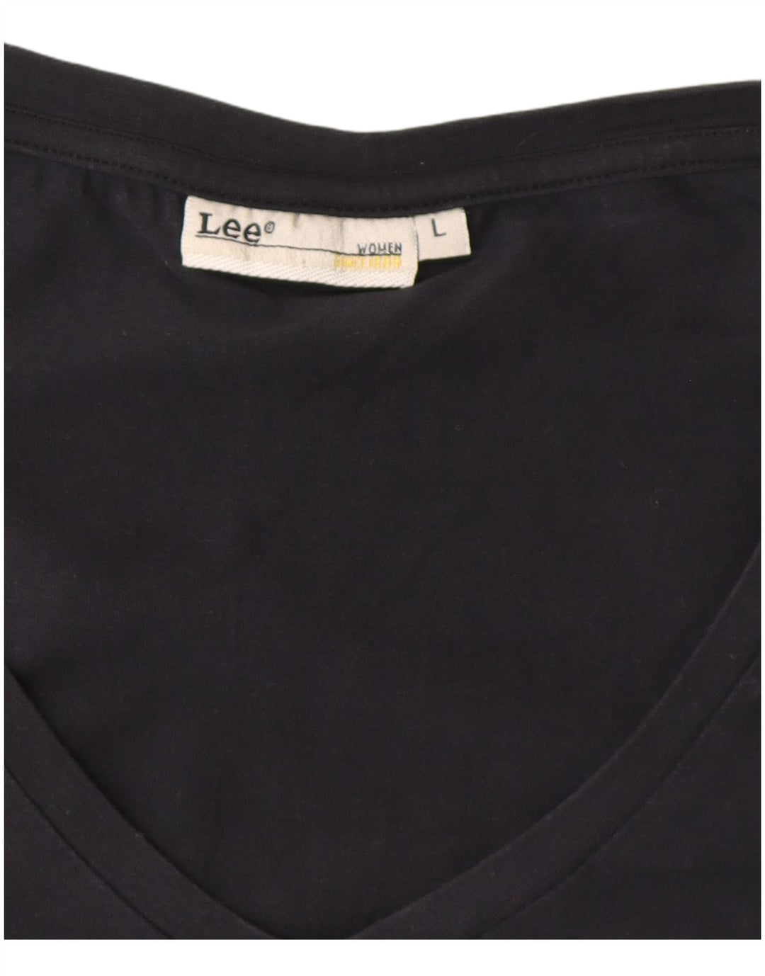 Lee Womens T-Shirt Top UK 14 Large Black